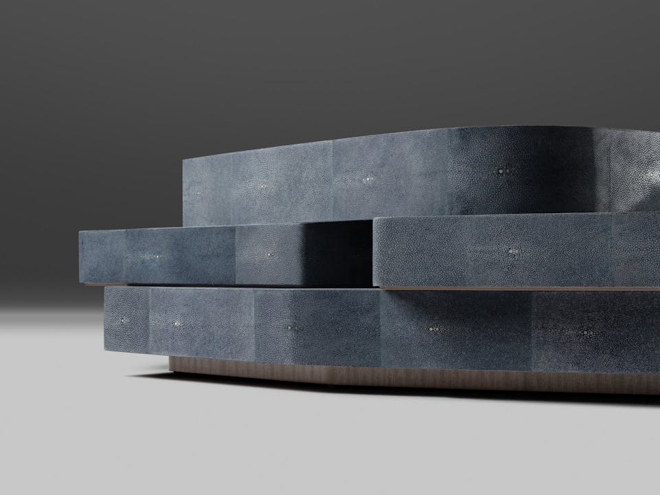 de sousa hughes alexander lamont Malham Cocktail Table Egyptian Blue front angle