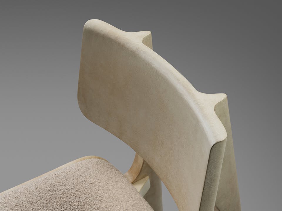 de sousa hughes alexander lamont ondas dining chair natural parchment detail