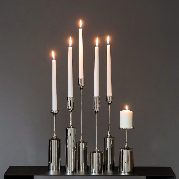 de sousa hughes alexander lamont contrepoids candlesticks nickel plate