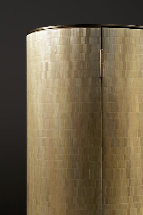 de sousa hughes alexander lamont Casque Bar Cabinet Burnished Metals Havana detail 2