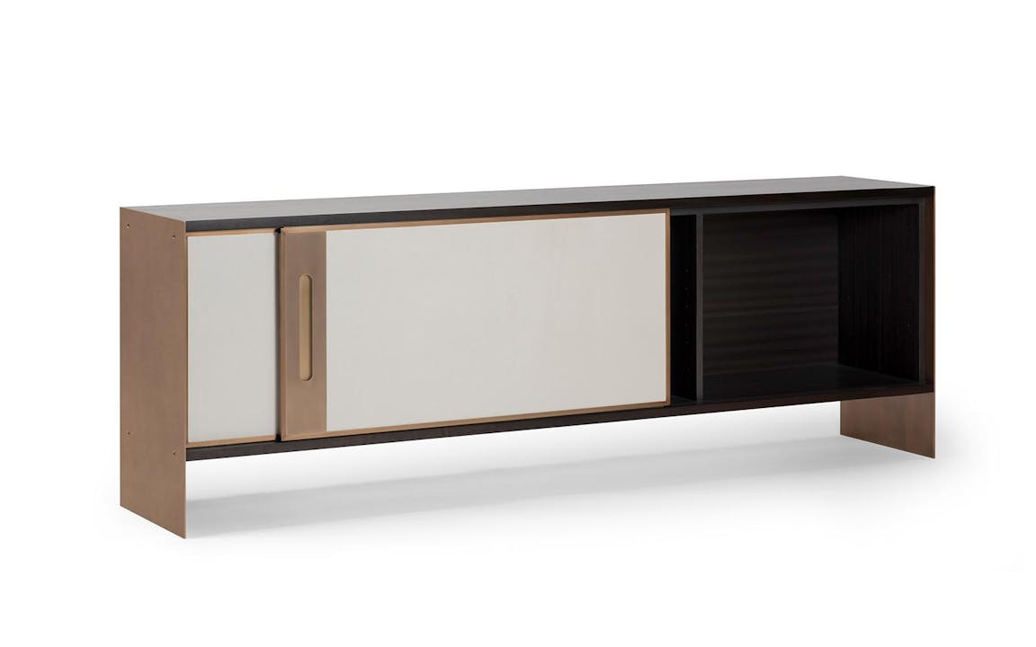 de sousa hughes troscan tess buffet solid bronze open cabinet