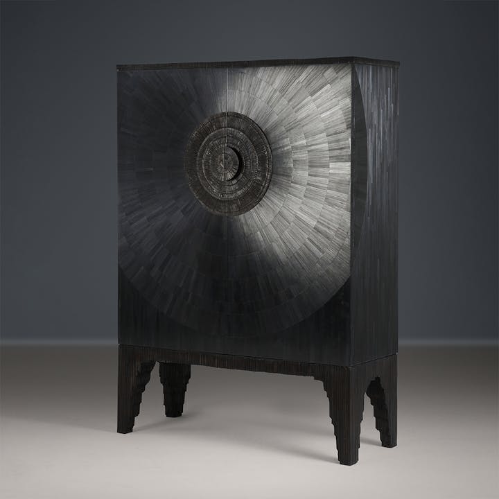 de sousa hughes alexander lamont amadeo cabinet ebony straw marquetry grey