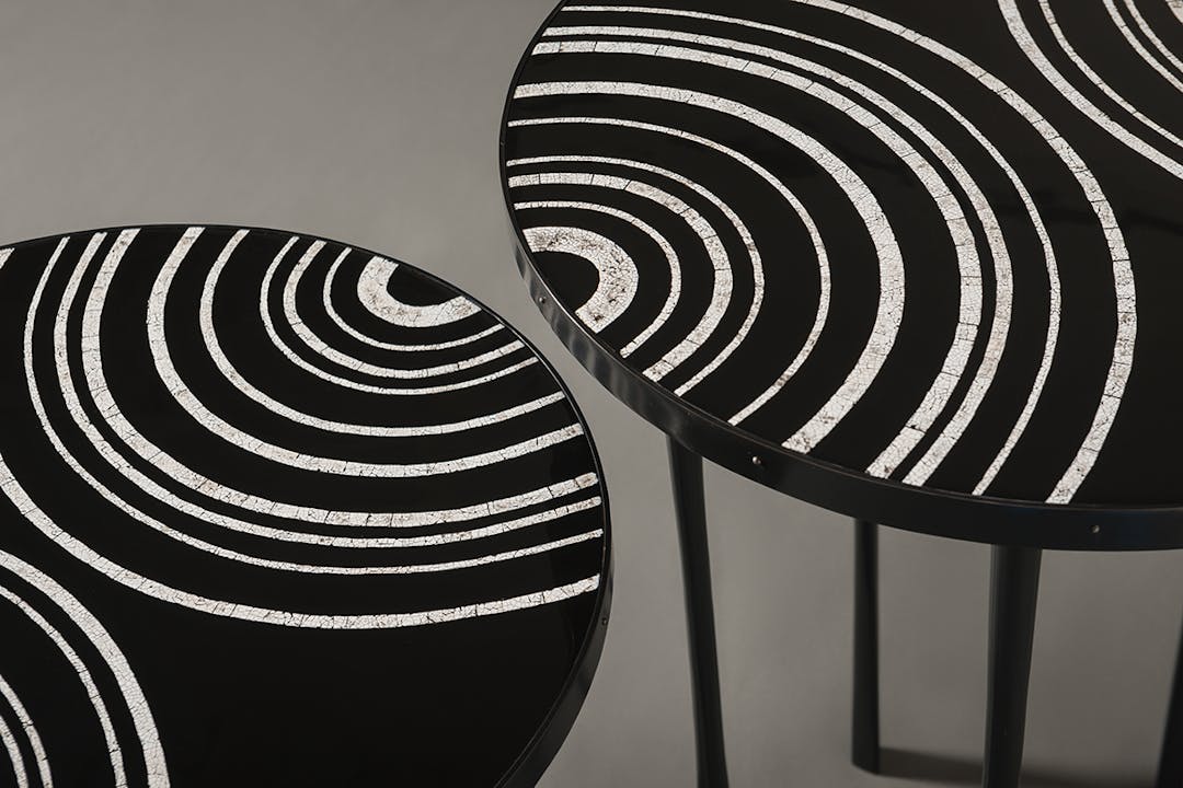 de sousa hughes alexander lamont ammonite side tables top detail