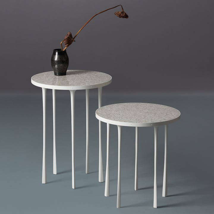 de sousa hughes alexander lamont amonite side table white eggshell lacquer