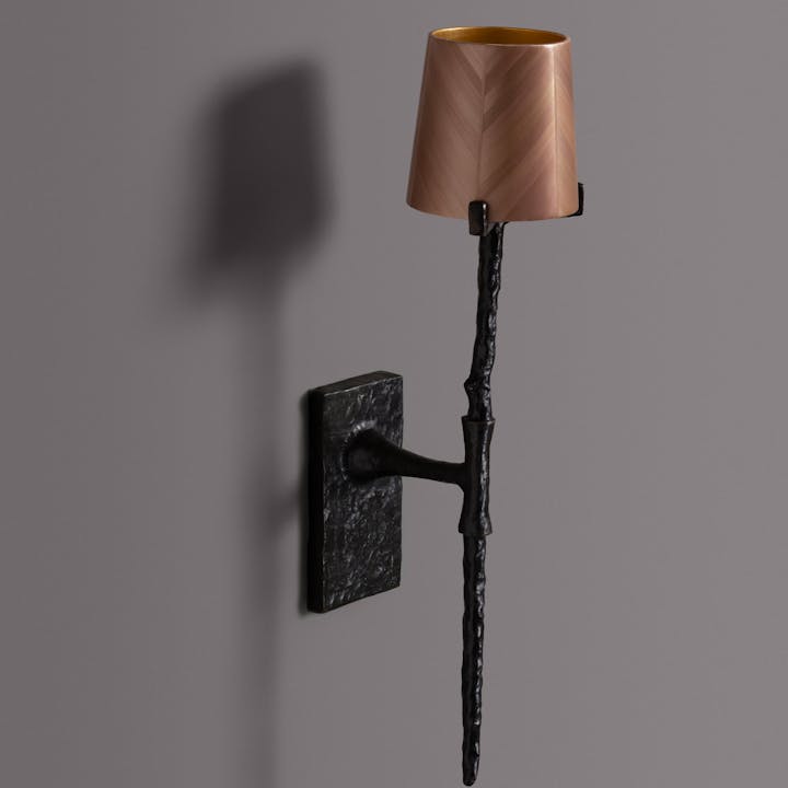 de sousa hughes alexander lamont Archer Sconce Burnished Metal Straw 01