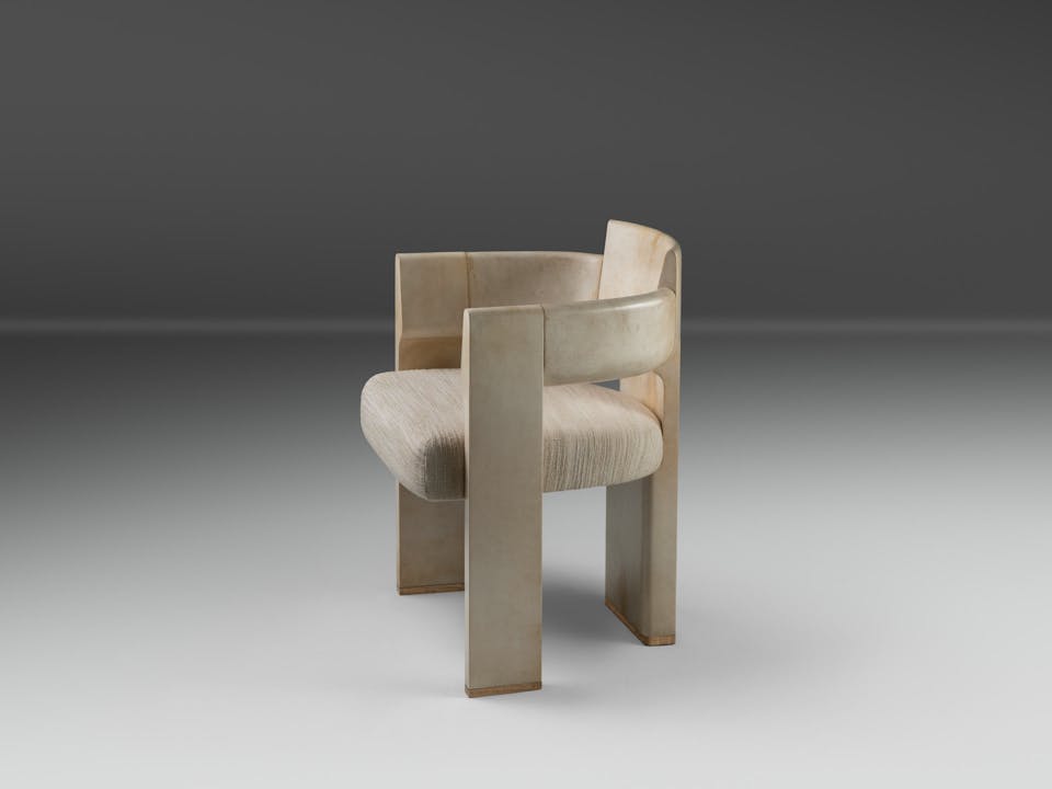 de sousa hughes alexander lamont Dais Spot Chair natural parchment side angle 2