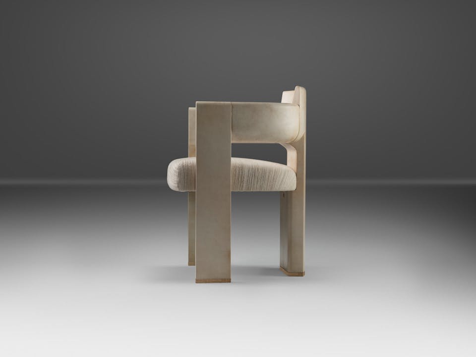 de sousa hughes alexander lamont Dais Spot Chair natural parchment side