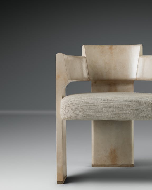 de sousa hughes alexander lamont Dais Spot Chair natural parchment front detail