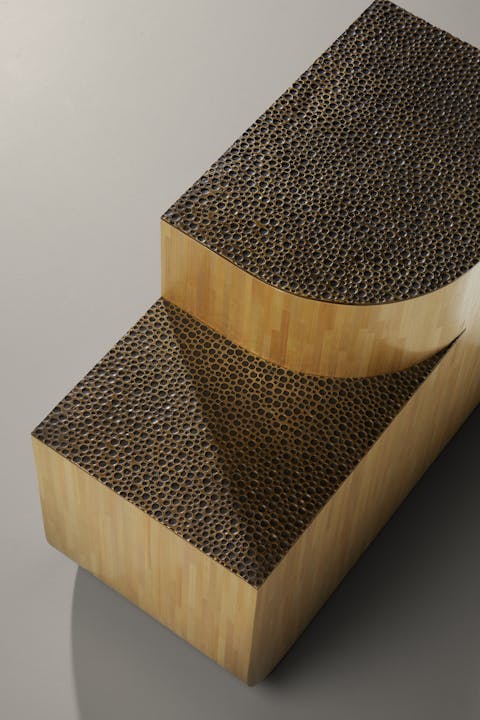 de sousa hughes alexander lamont Estribor side table Beechwood top detail