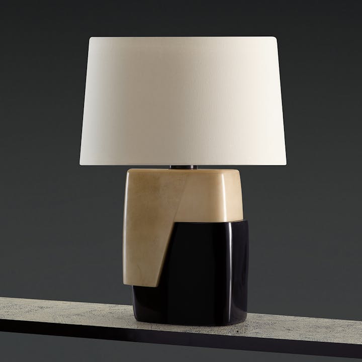 de sousa hughes alexander lamont isola table lamp natural parchment and bronze