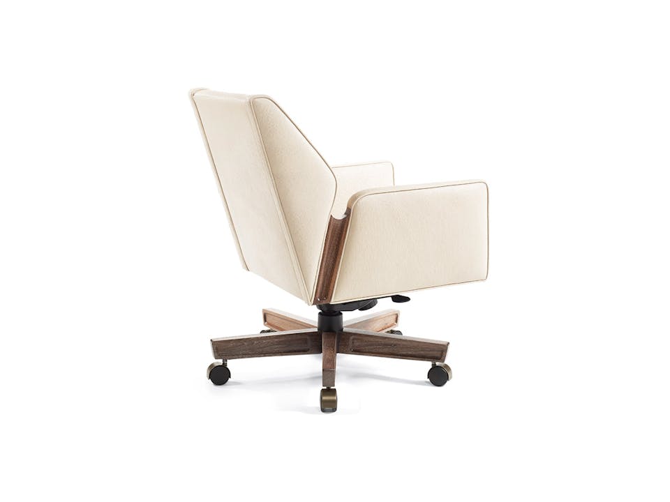 de sousa hughes bright chair Jett Swivel Chair Low Back Wood detail back angle