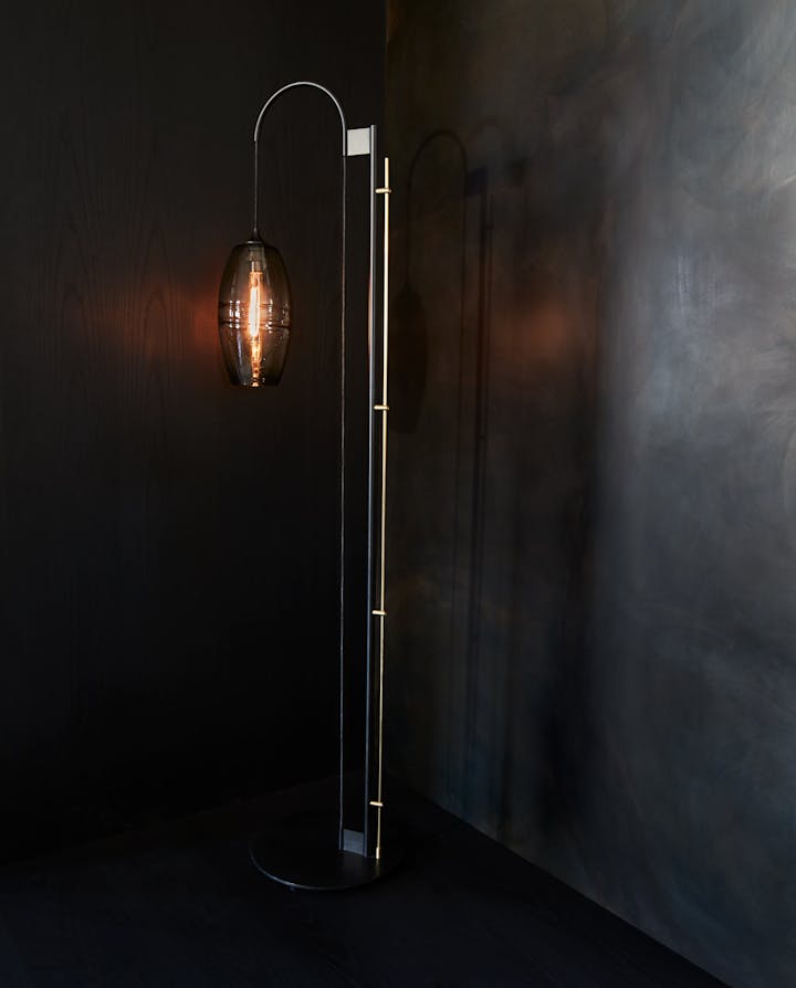 de sousa hughes john pomp clear band floor lamp