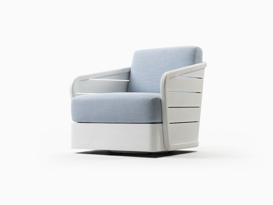 de sousa hughes link outdoor Riviera Swivel Lounge Chair bone white 2