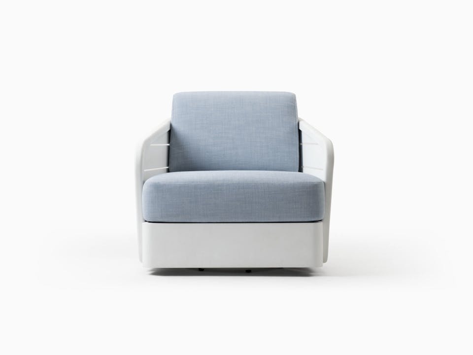 de sousa hughes link outdoor Riviera Swivel Lounge Chair bone white 3