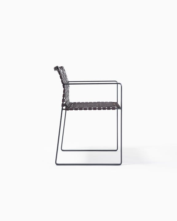 de sousa hughes mark albrecht Arm Chair NS Black Steel Dark Brown Side