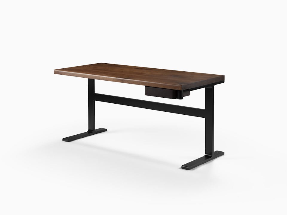de sousa hughes mark albrecht Desk 2 Walnut Top BlackSteel Side Angle