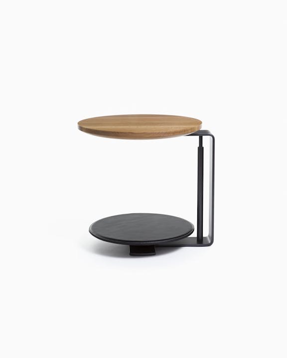 de sousa hughes mark albrecht Echo Side Table White Oak Black Leather