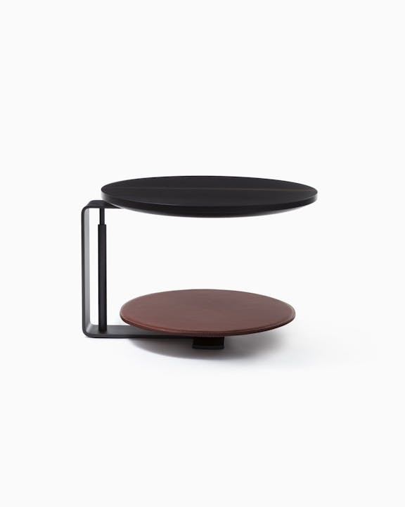 de sousa hughes mark albrecht Echo Side Table Oxidized Walnut Saddle Leather 3