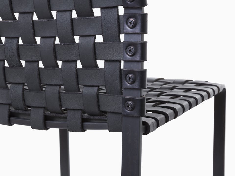 de sousa hughes mark albrecht High Woven Back Stool Counter Black Detail Back