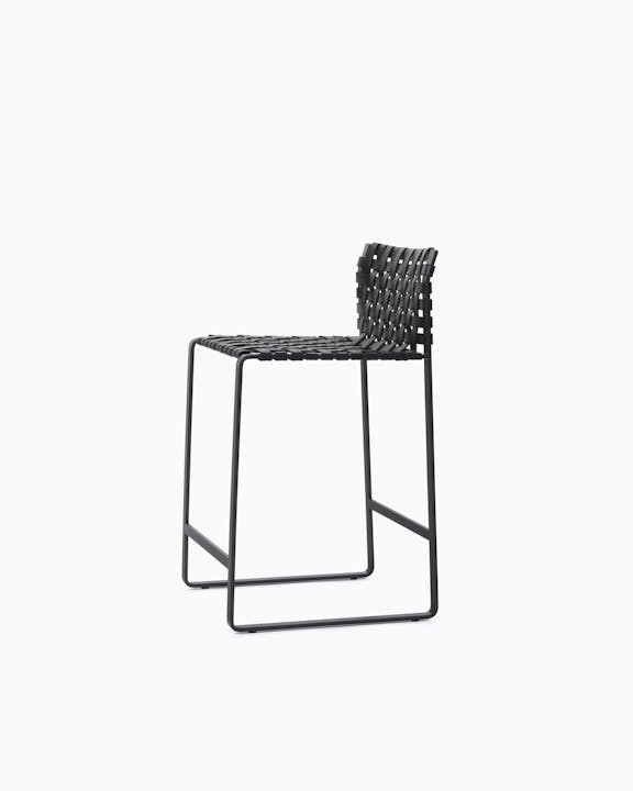 de sousa hughes mark albrecht Counter Stool Low Woven Back Black Black Side