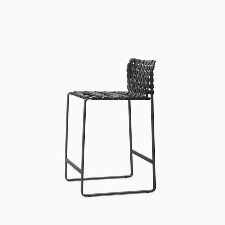 de sousa hughes mark albrecht Counter Stool Low Woven Back Black Black Side
