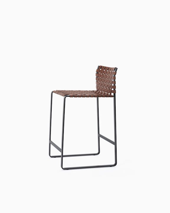de sousa hughes mark albrecht Counter Stool Low Woven Back Black Brown Side