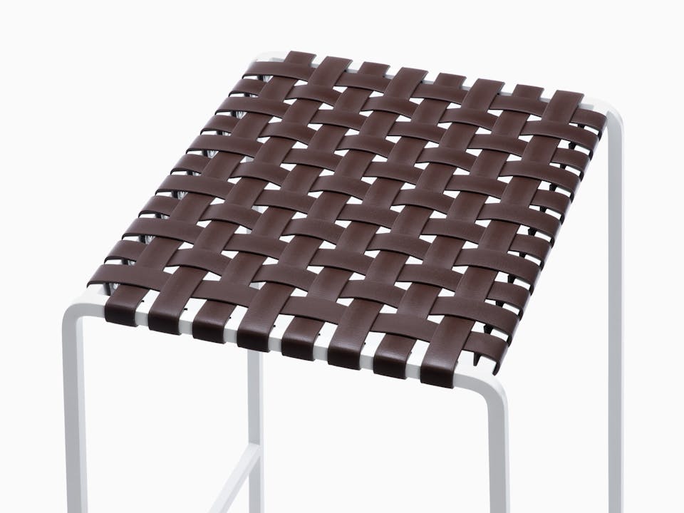 de sousa hughes mark albrecht Outdoor Backless Stool PC White Dark Brown Seat