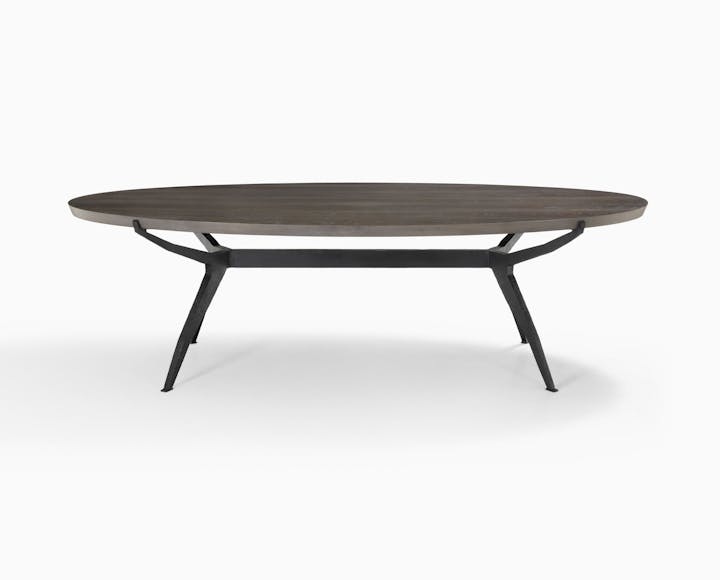 de sousa hughes mattaliano tritan oval dining table front