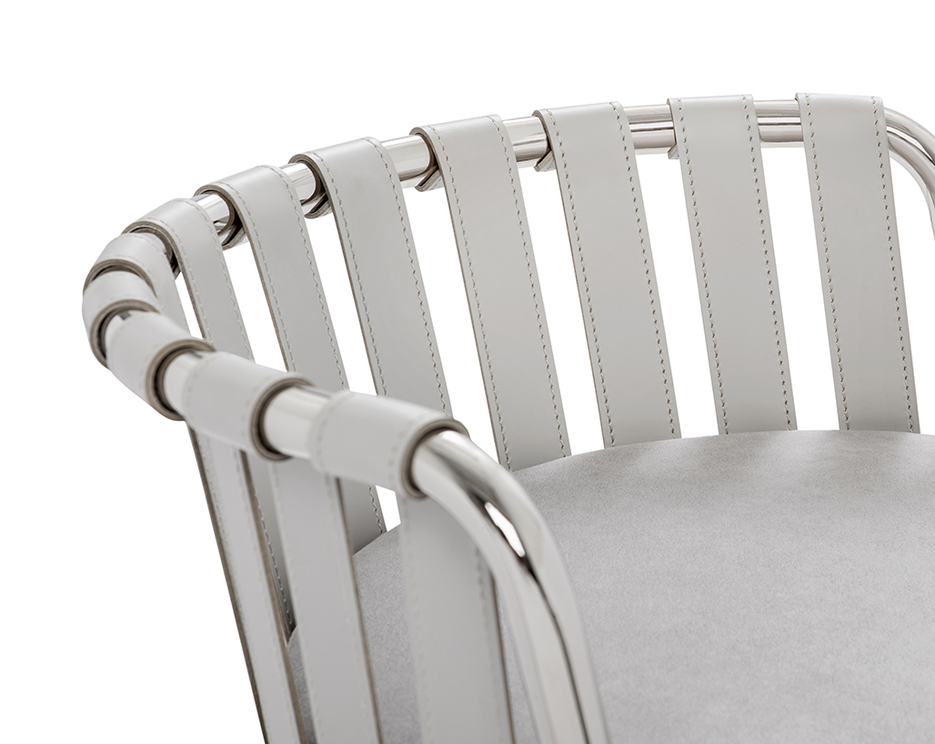 de sousa hughes powell bonnell Mesa Swivel Stool Nickel strap detail