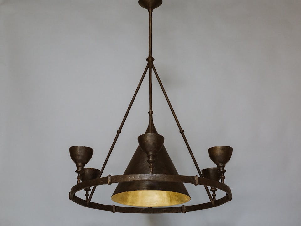 de sousa hughes stephen antonson Olympia Chandelier bronze finish gilded cups