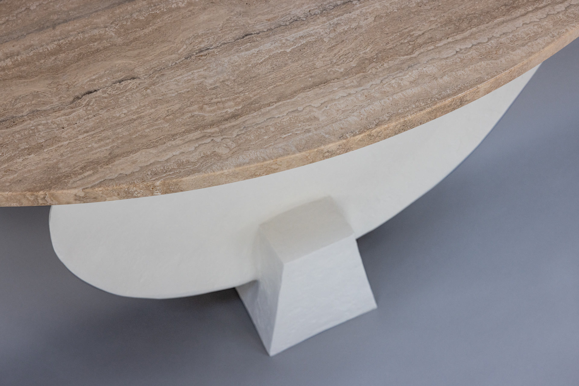 de sousa hughes stephen antonson Shell Console travertine top round detail