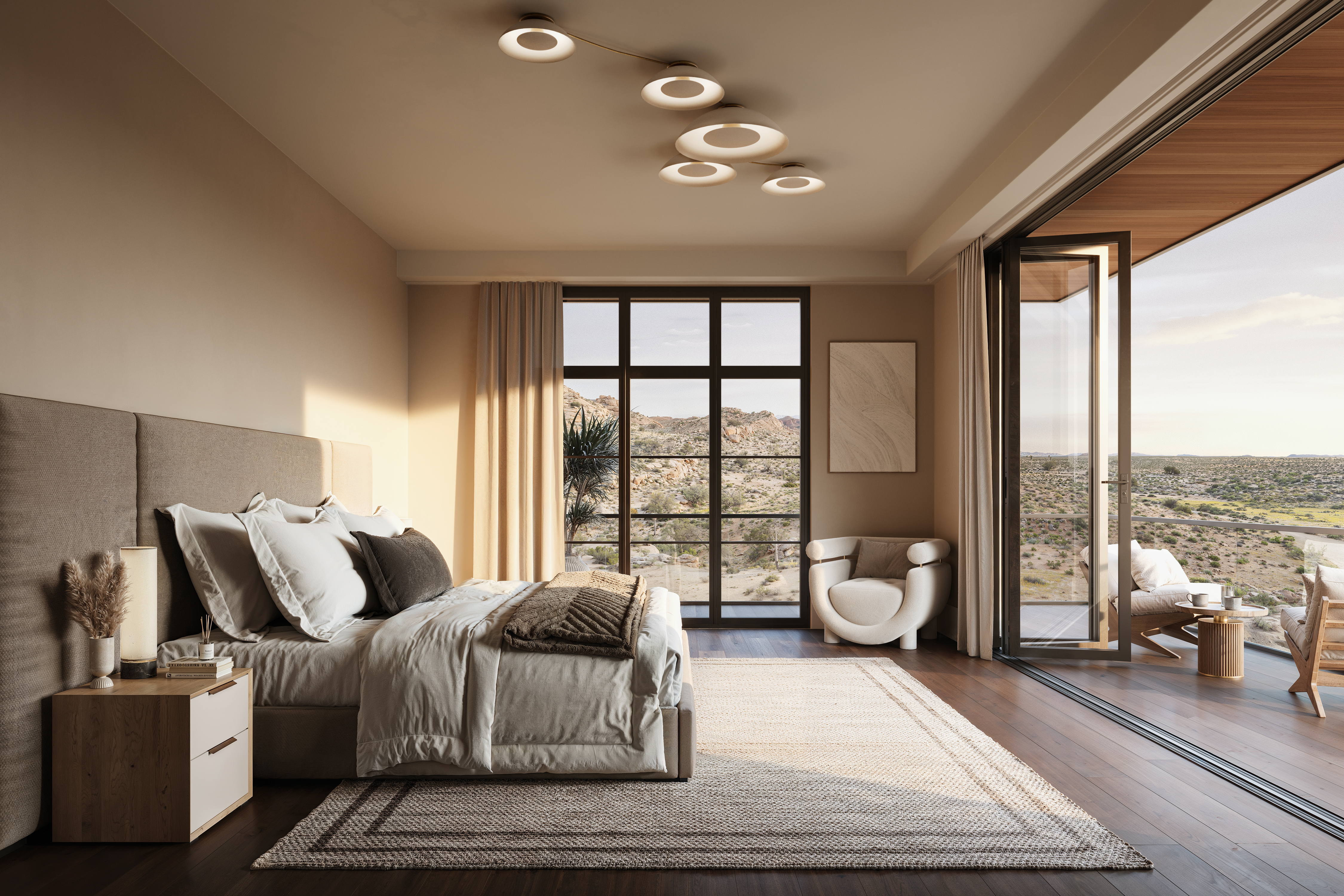 de sousa hughes ted bradley Linen Matte Porcelain Satin Brass domes flushmounts