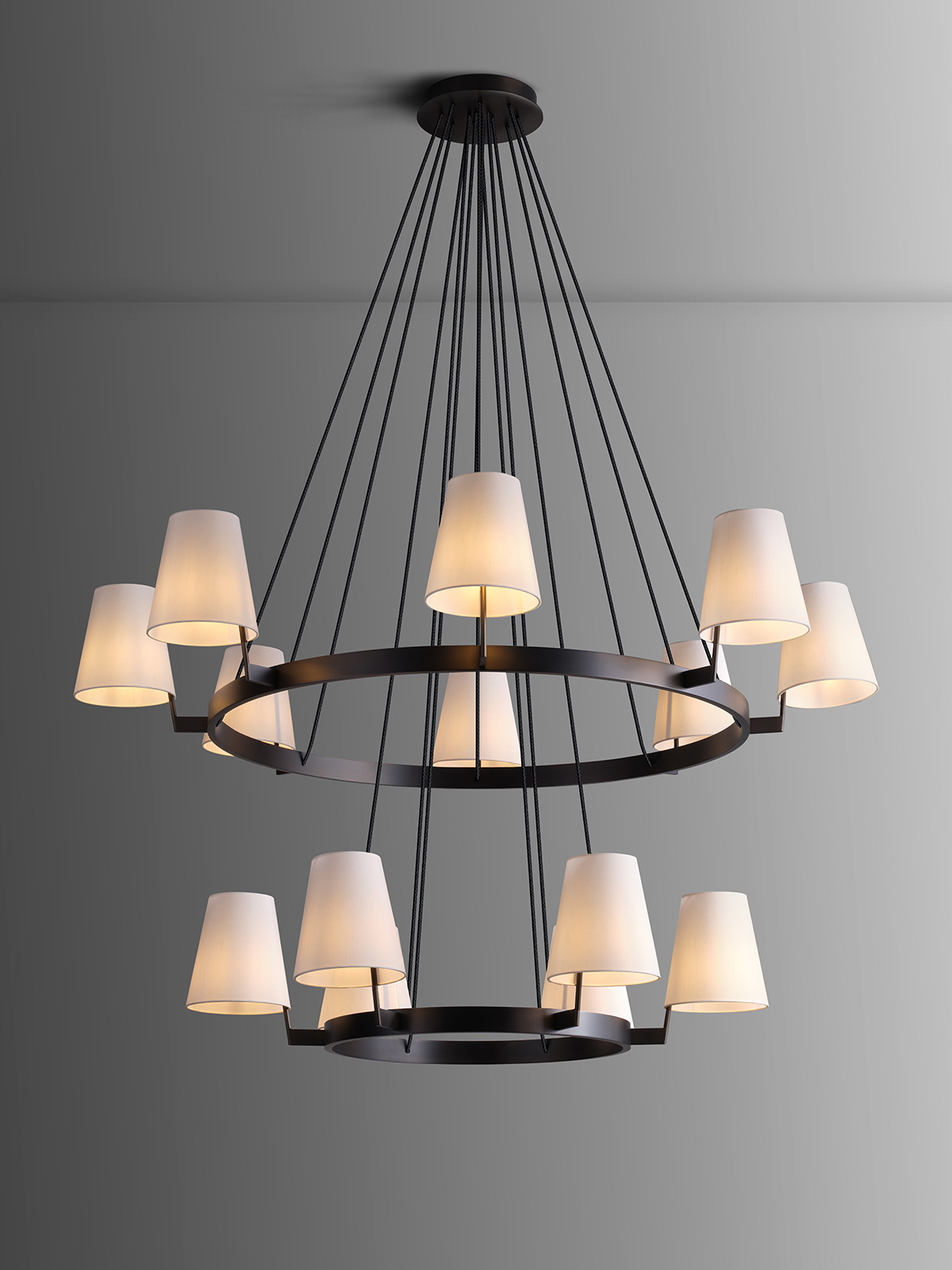 de sousa hughes jonathan browning corniche 2 Tier Circular Chandelier