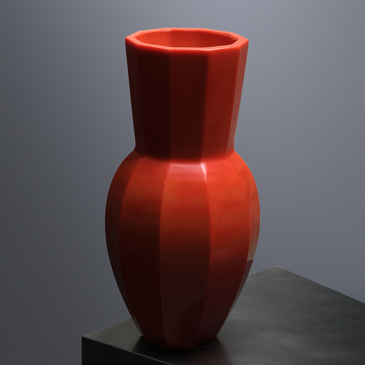 de sousa hughes alexander lamont amphora facet vase coral red