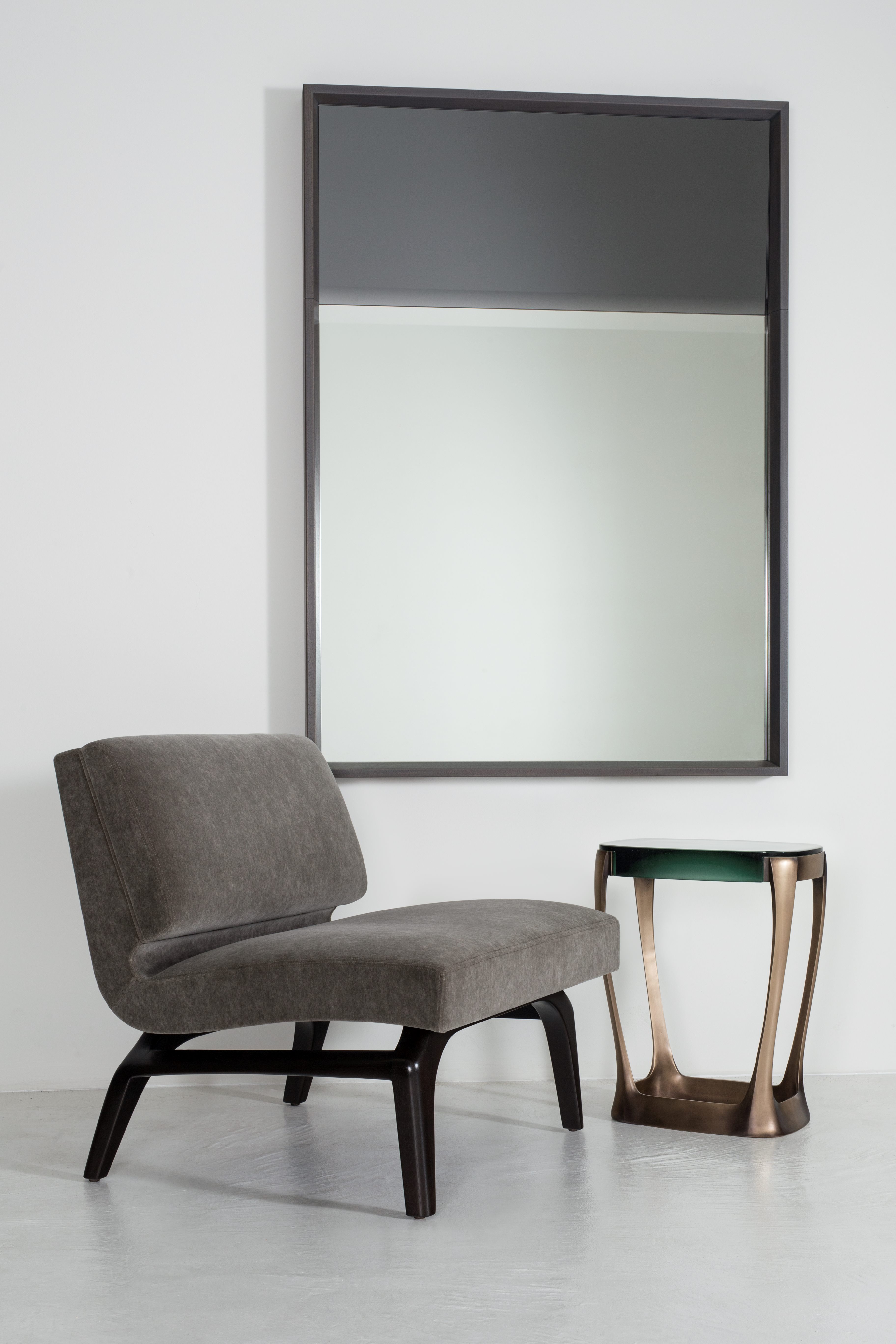 de sousa hughes mattaliano motto lounge chair horizon mirror aquamarine phoebe drink table grouping