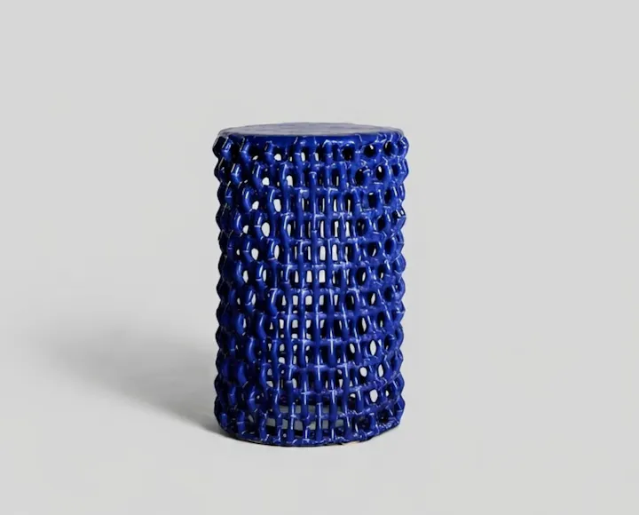 de sousa hughes scott daniel design ceramic rhombus table cobalt thumbnail