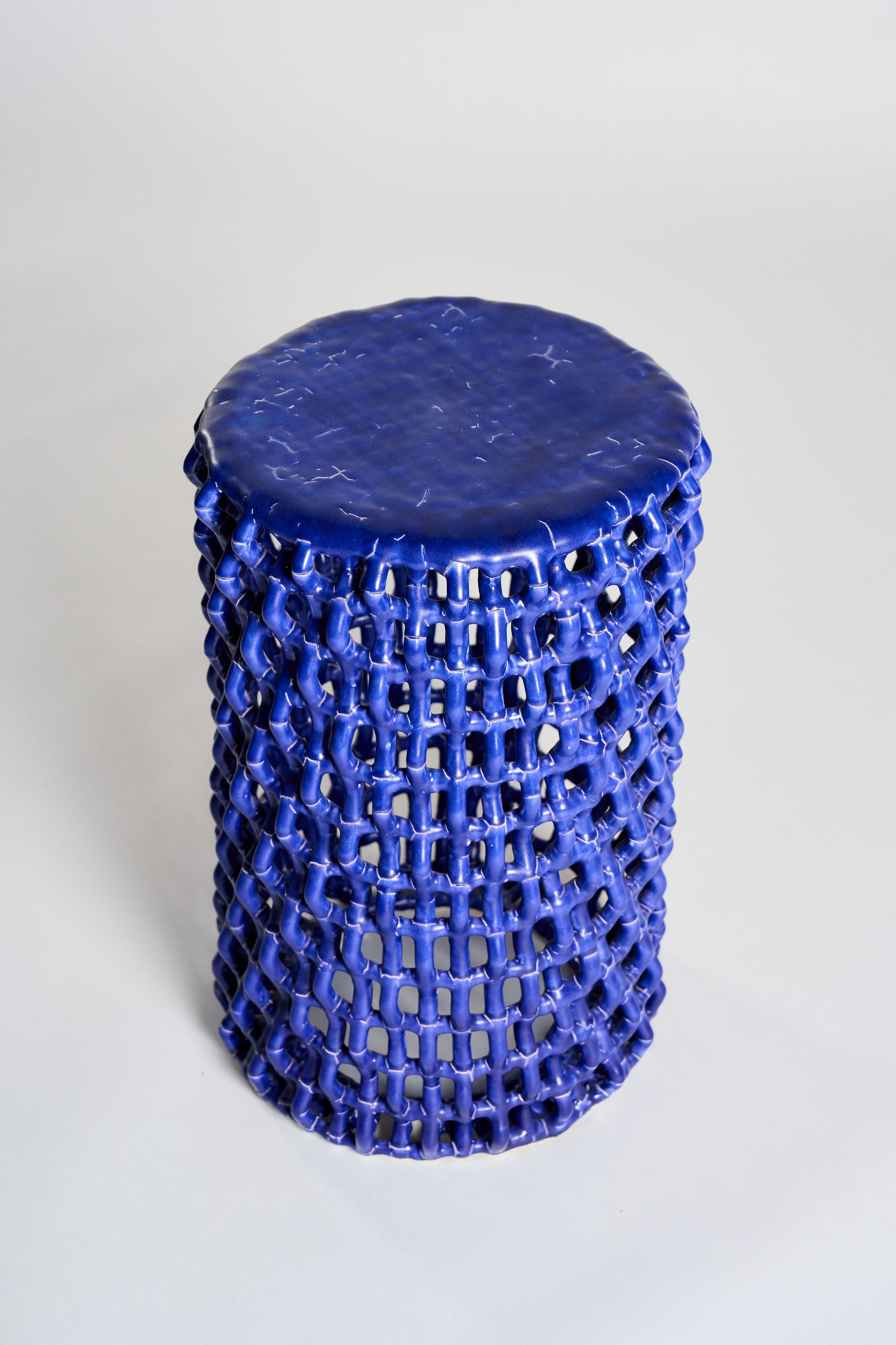 de sousa hughes scott daniel design ceramic rhombus table cobalt blue 1