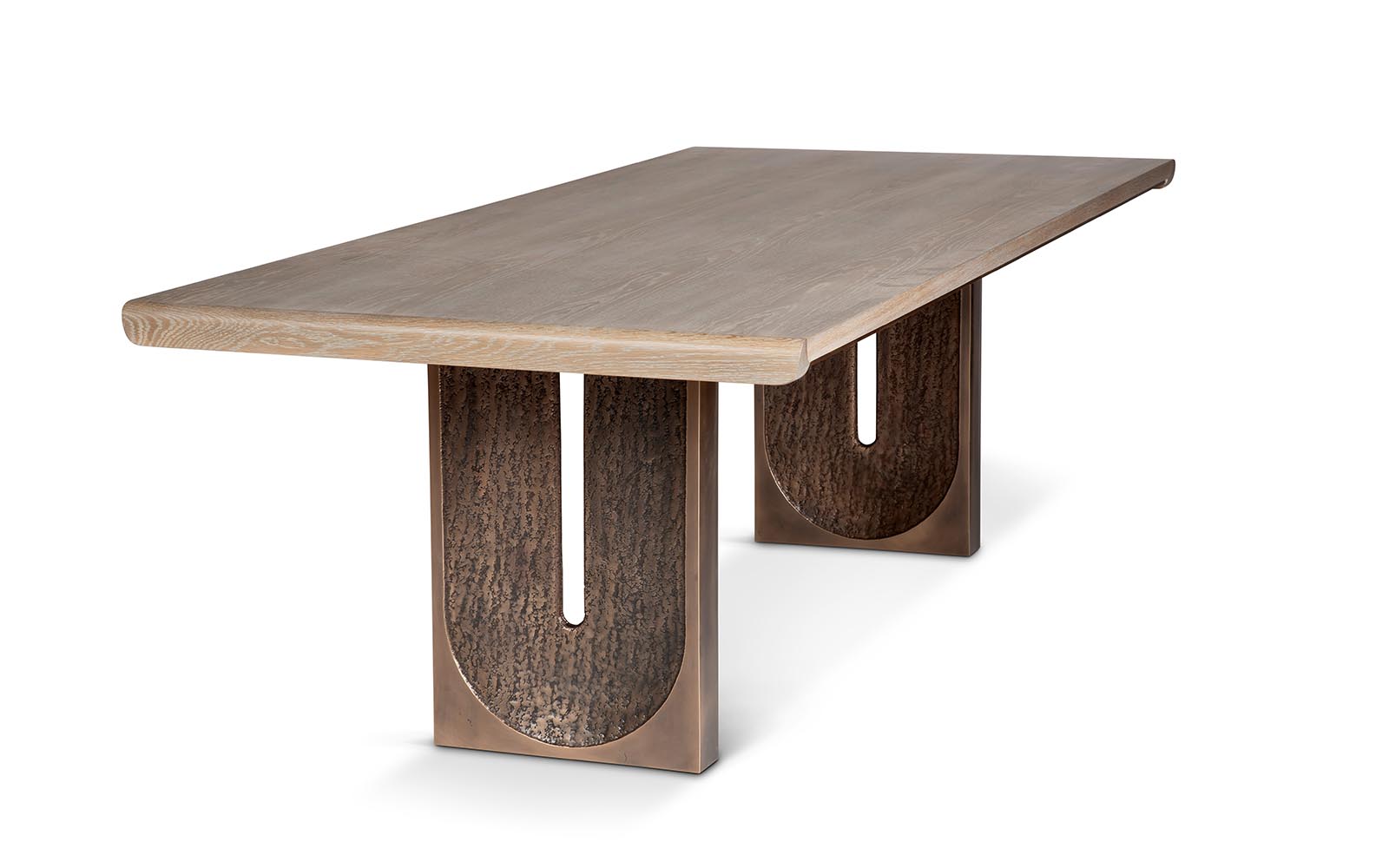 de sousa hughes Troscan Cloister Dining Table Bronze Base angle