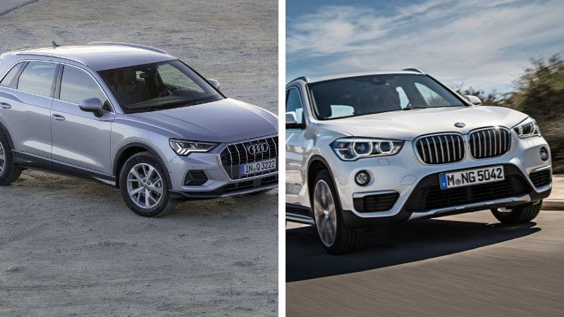 Comparativa Audi Q3 vs. BMW X1: frontales de los coches