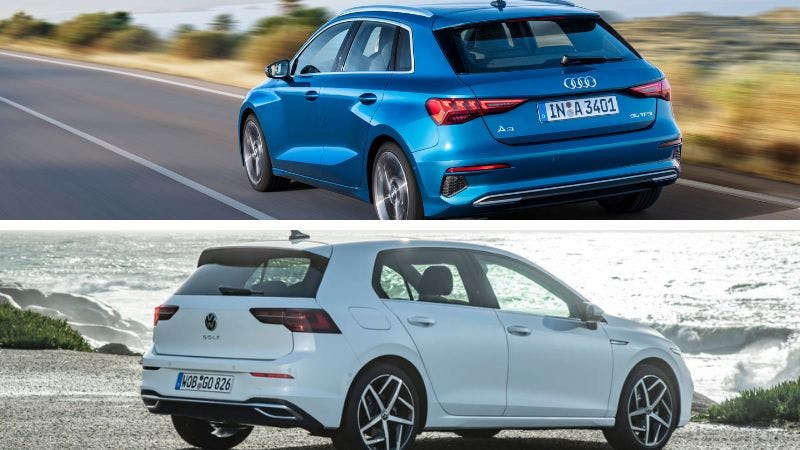 comparativa trasera vw golf y audi a3