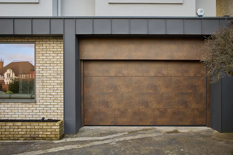 Patina Bronze garage door
