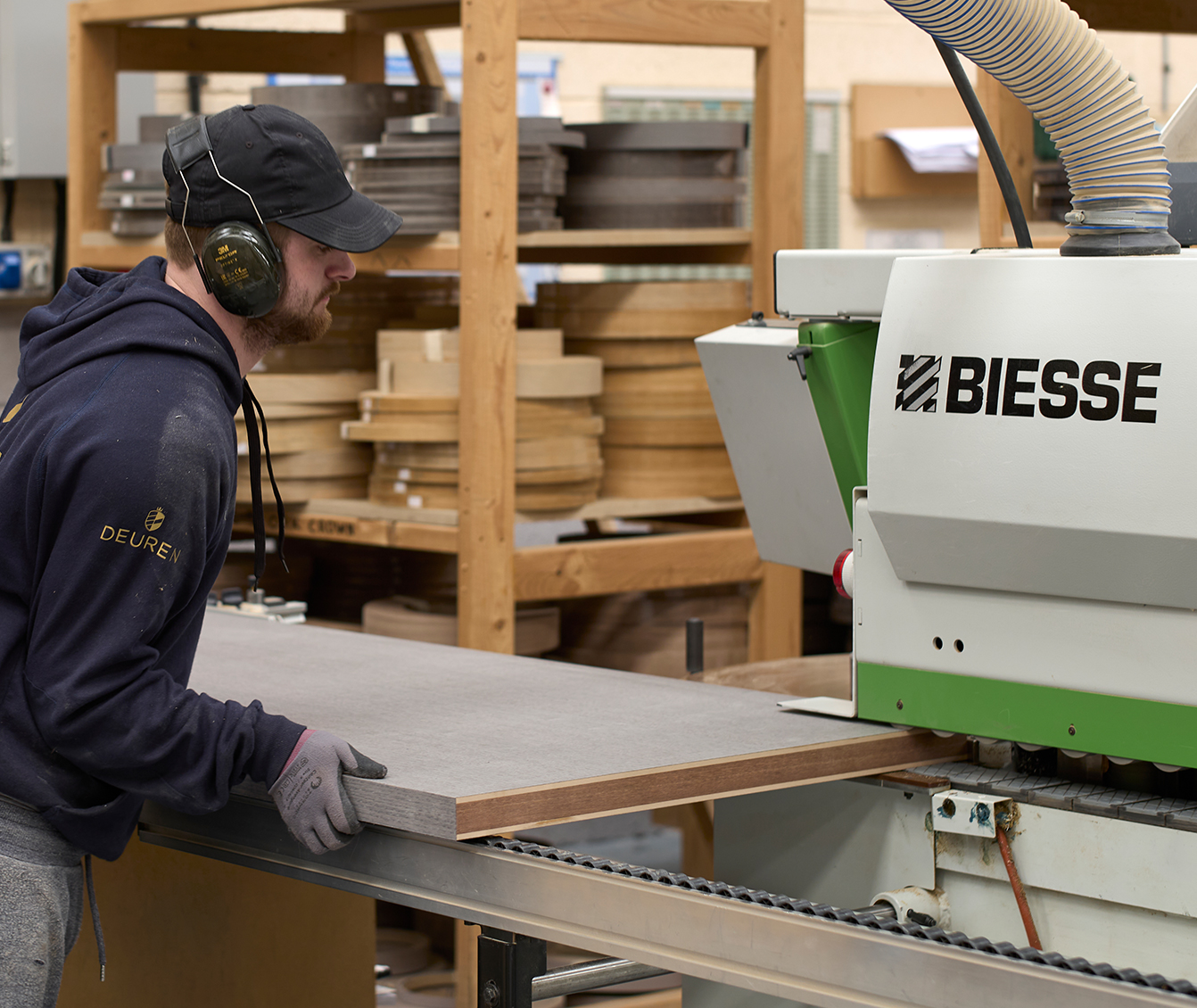 A Deuren door being crafted in the factory