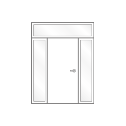 Single with two glazed laterals and transom