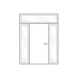 Single with two glazed laterals and transom