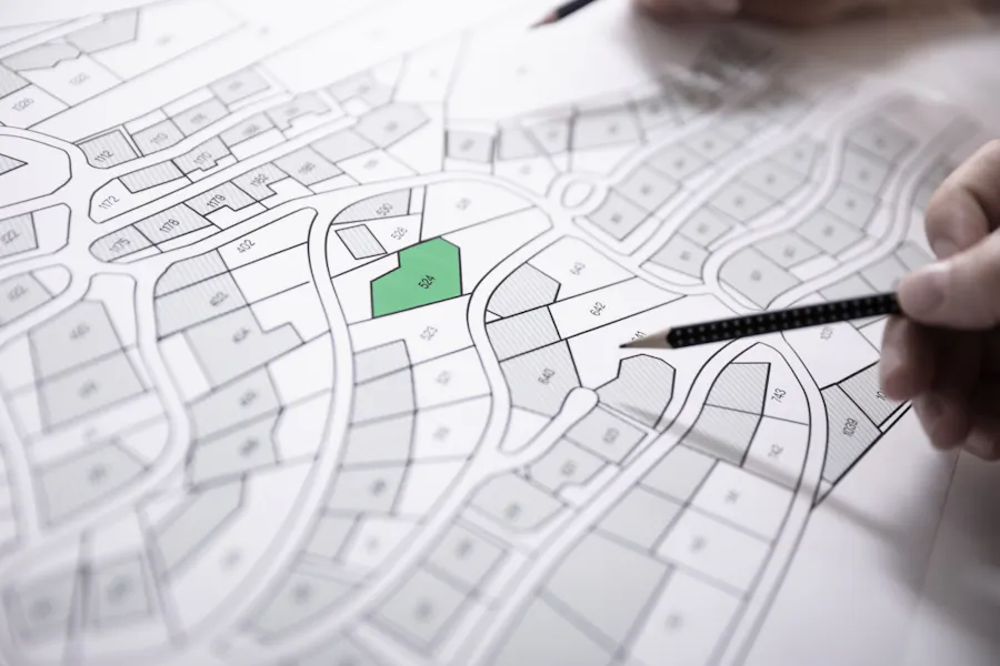 A pencil drawing on a map