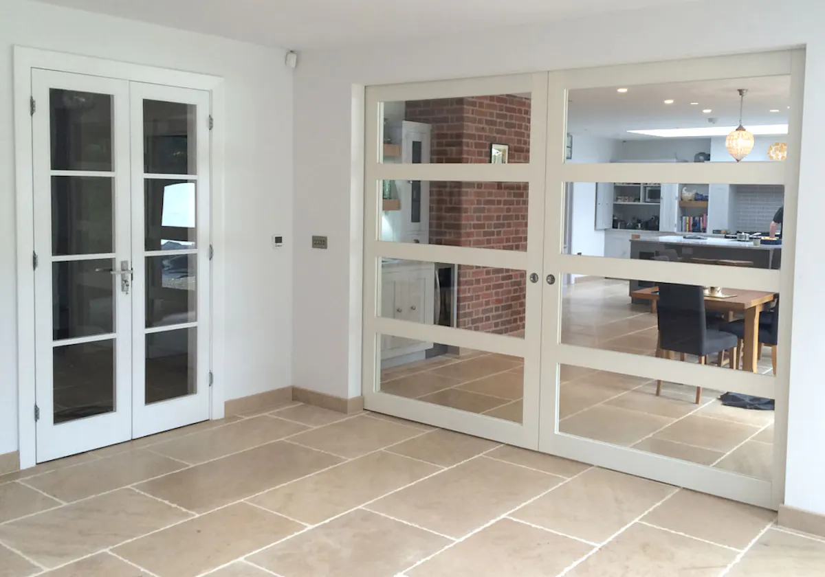 wide internal glass door