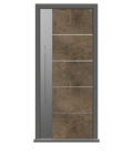 Patina Bronze Single leaf front door - Olivo SSI by Deuren