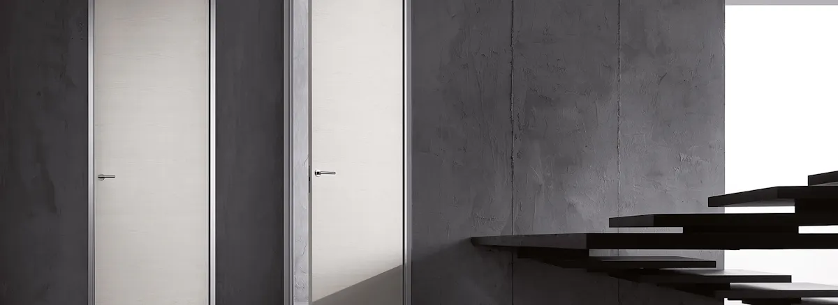 A pair of white full height internal doors