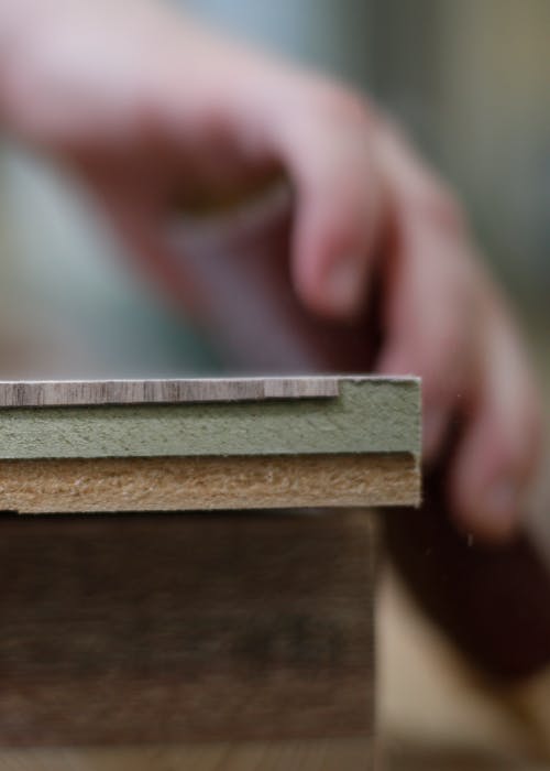 A close up of a door edge