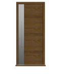 Dark Oak Single leaf front door - Linea S by Deuren
